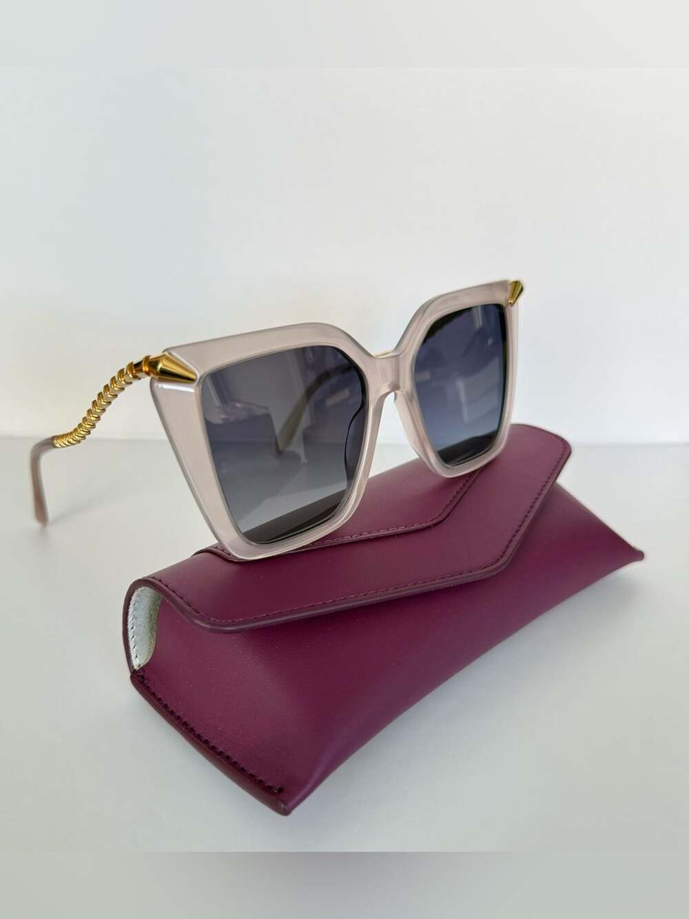 NEW!!! Bvlgari women pink oversized sunglasses BV400021 72B Authentic 750$